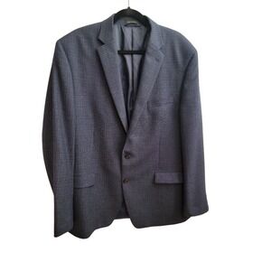 Lauren‎ Ralph Lauren Wool Sport Coat Men's Sz 46L Blue Gray Plaid Blazer